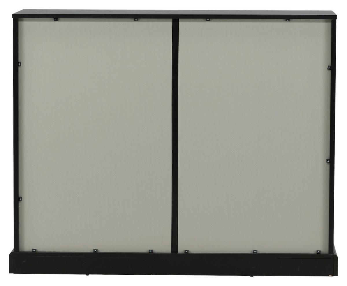 SIDEBOARD LOCK - Schwarz, Design, Glas/Holzwerkstoff (120/95/40cm) - Livetastic