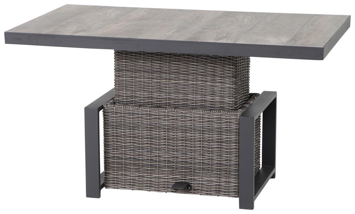 Loungegarnitur Corido 5-tlg. Grau - Grau, Basics, Keramik/Kunststoff (75/103/130cm) - Siena Garden