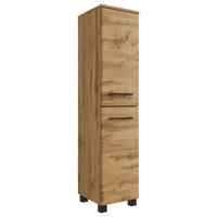 MIDISCHRANK MANCHESTER - Eichefarben/Schwarz, MODERN, Holzwerkstoff/Metall (30/130/35cm) - Held