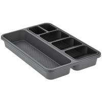 Besteckeinsatz Olivia-Cutlery in Anthrazit aus Kunststoff - Anthrazit, Modern, Kunststoff (40/26,5/5,2cm) - Premium Living