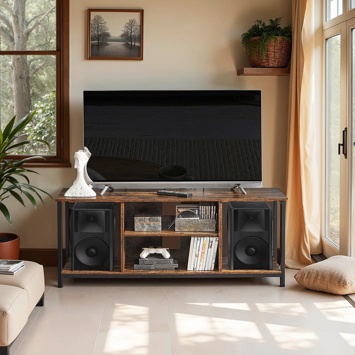 TV-ELEMENT TV STAND - Dunkelbraun/Schwarz, MODERN, Holzwerkstoff/Metall (120/50/40cm) - MID.YOU