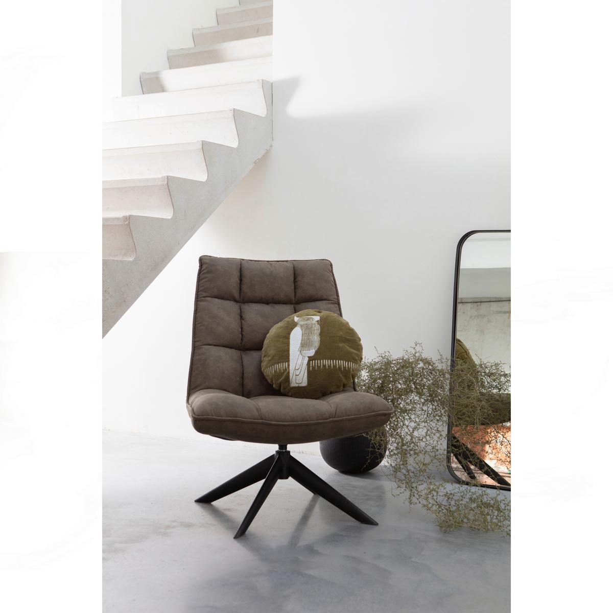 Sessel Jouke Grün B: 70cm - Schwarz/Grün, Design, Textil/Metall (70/97/85cm) - Livetastic