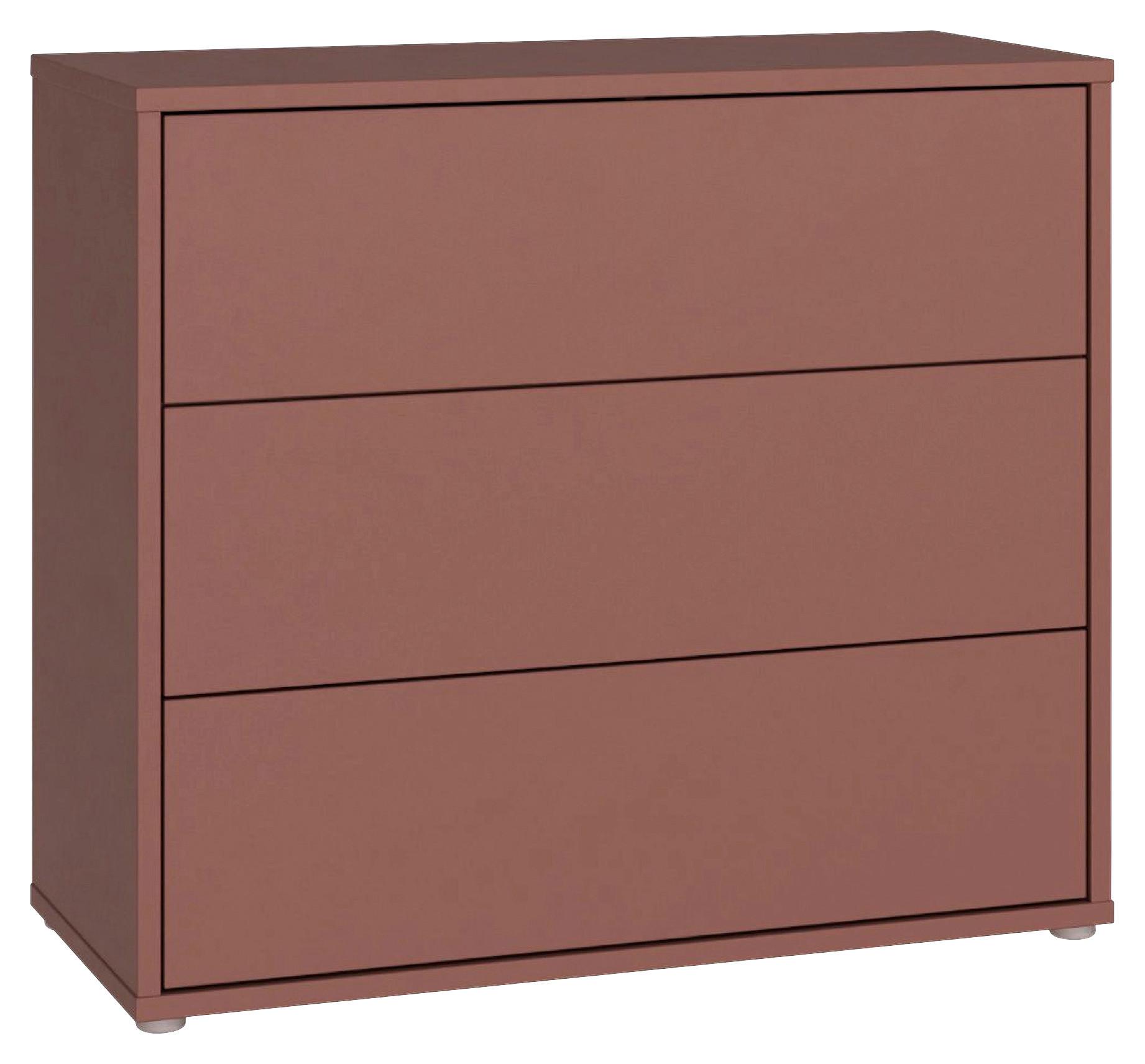 Komoda Alice, Terakota - srebrne barve/terakota, Trend, umetna masa/leseni material (95/83/42cm) - Carryhome