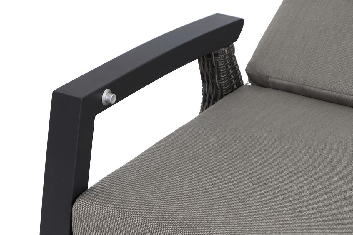 Loungegarnitur Corido Grau - Grau, Basics, Keramik/Kunststoff (72/206/103cm) - Siena Garden