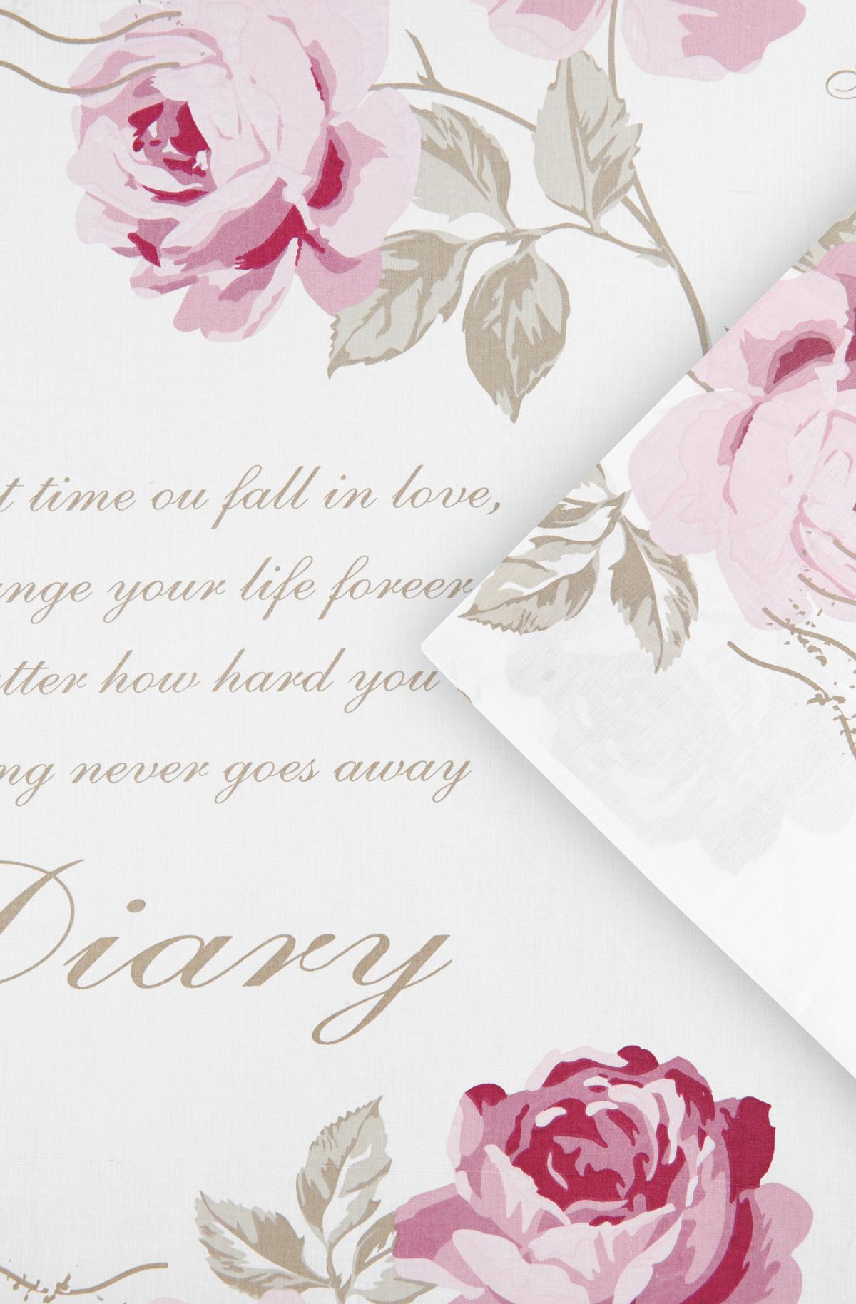Posteljina Diary Rose 140x200/60x80cm - Romantično / ladanjski, tekstil (140/200cm) - Modern Living