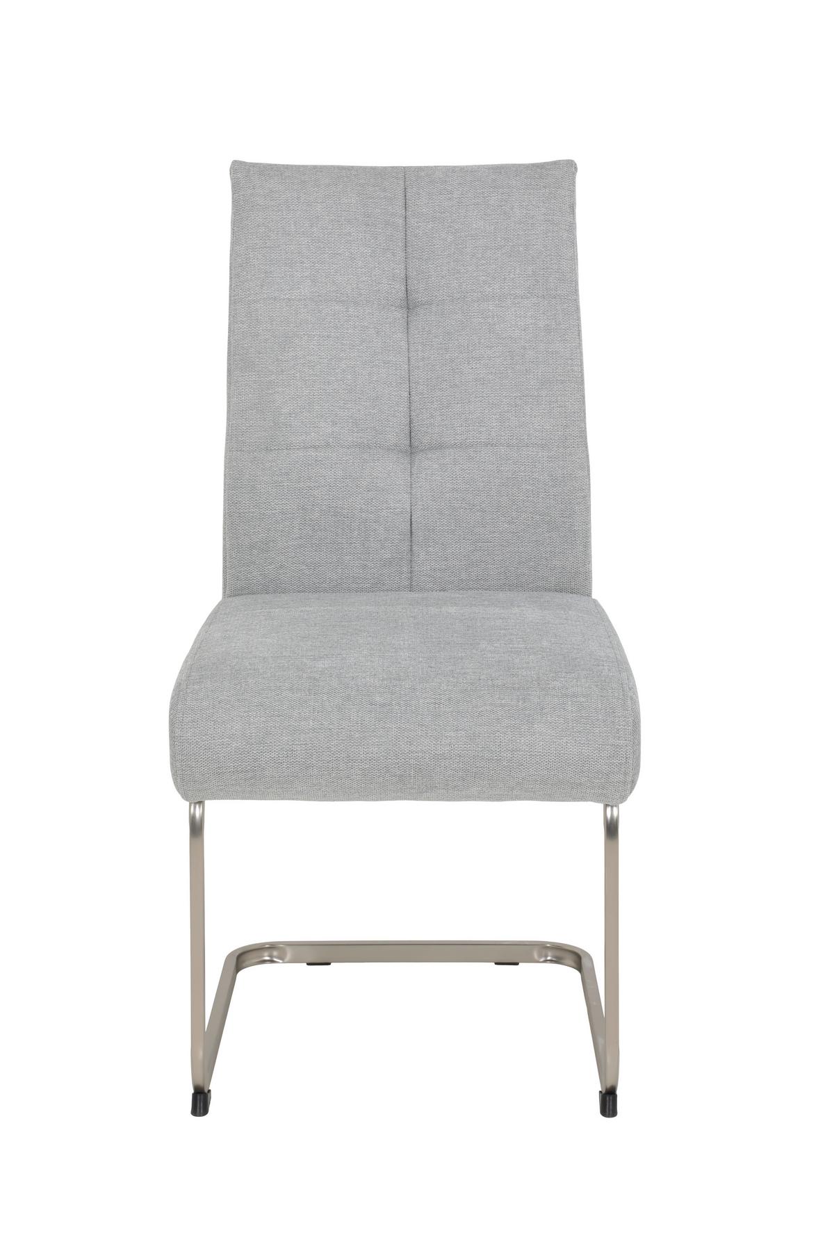 SCHWINGSTUHL-SET INES S 2ER-SET - Edelstahlfarben/Grau, MODERN, Textil/Metall (50/99/66cm) - MID.YOU