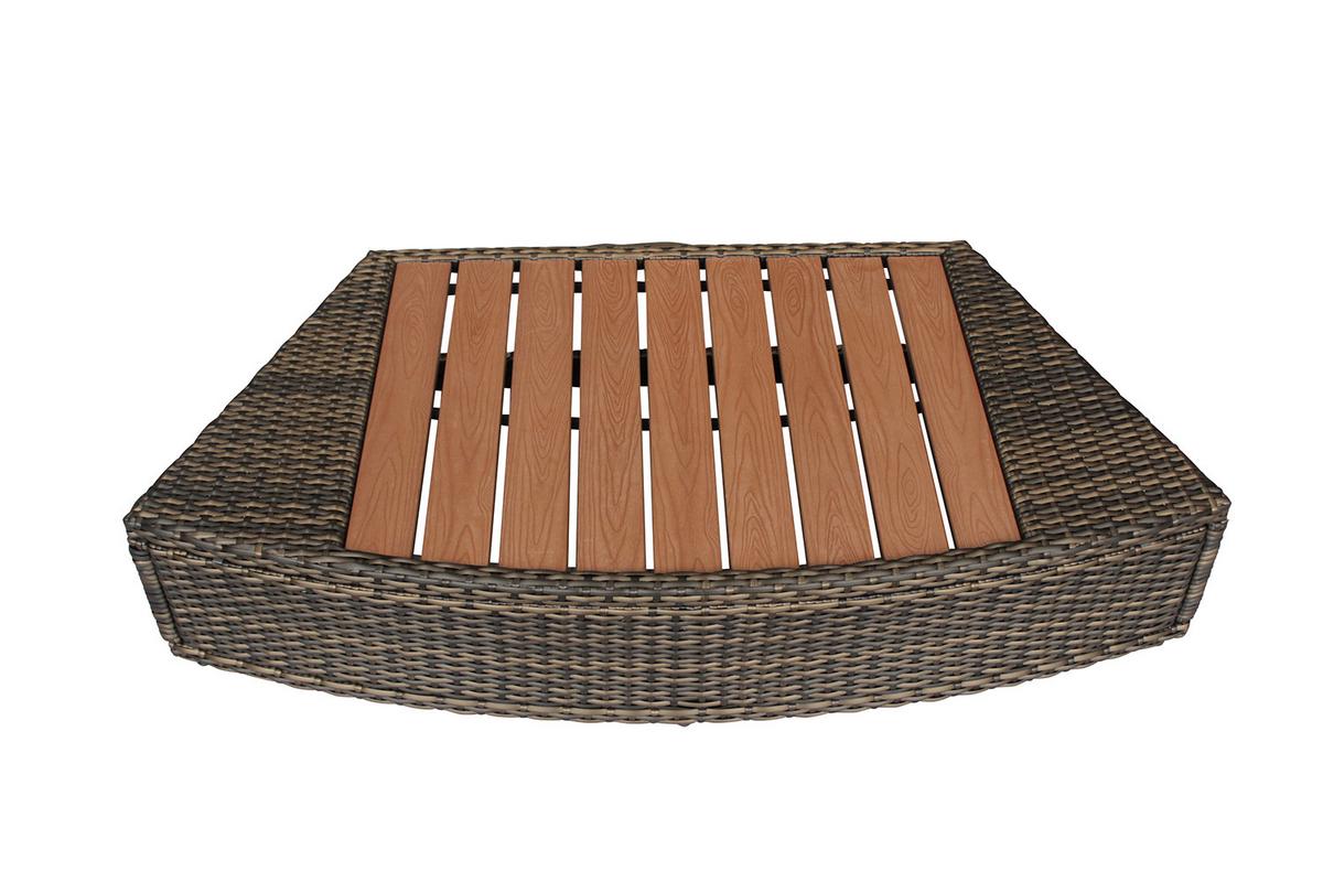 Whirlpool Netspa Octopus ca. 290 cm mit Umrandung+5 Möbel - Schwarz, Basics, Leder/Kunststoff (290/73cm)