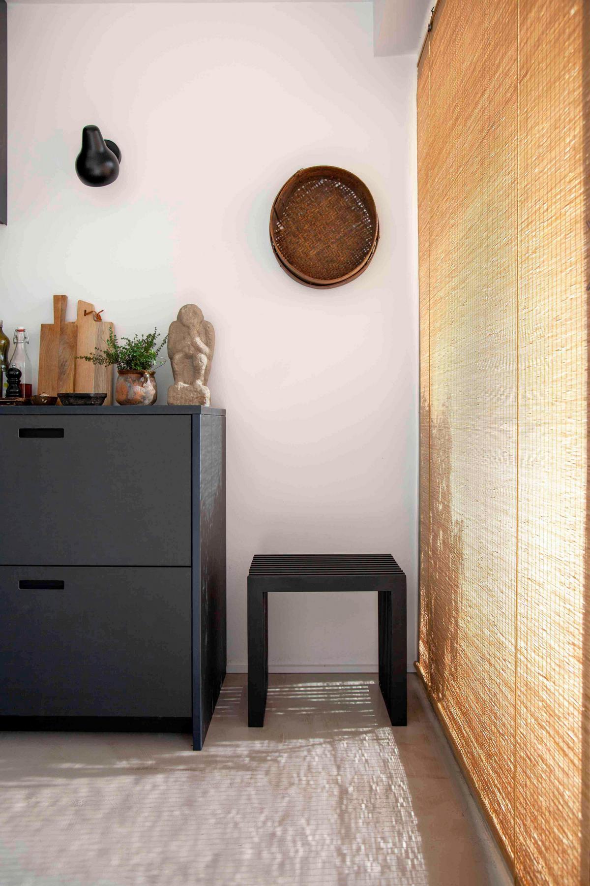 Hocker RIB ca. 45x43x35 cm - Schwarz, KONVENTIONELL, Holz (45/43/35cm) - MID.YOU