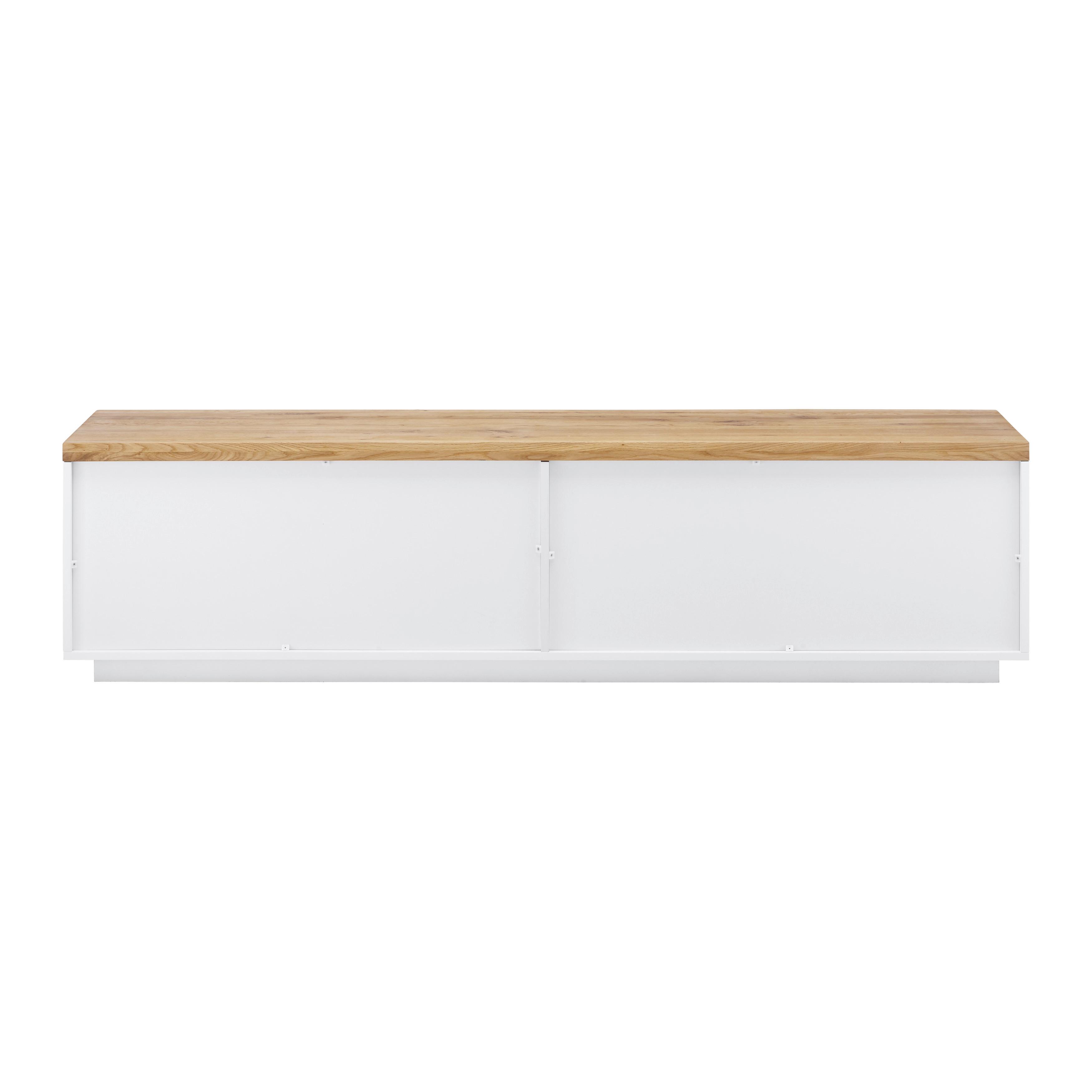 MEDIABÄNK CARLOS - vit/ekfärgad, Modern, trä (180/46,5/42cm) - Bessagi Home