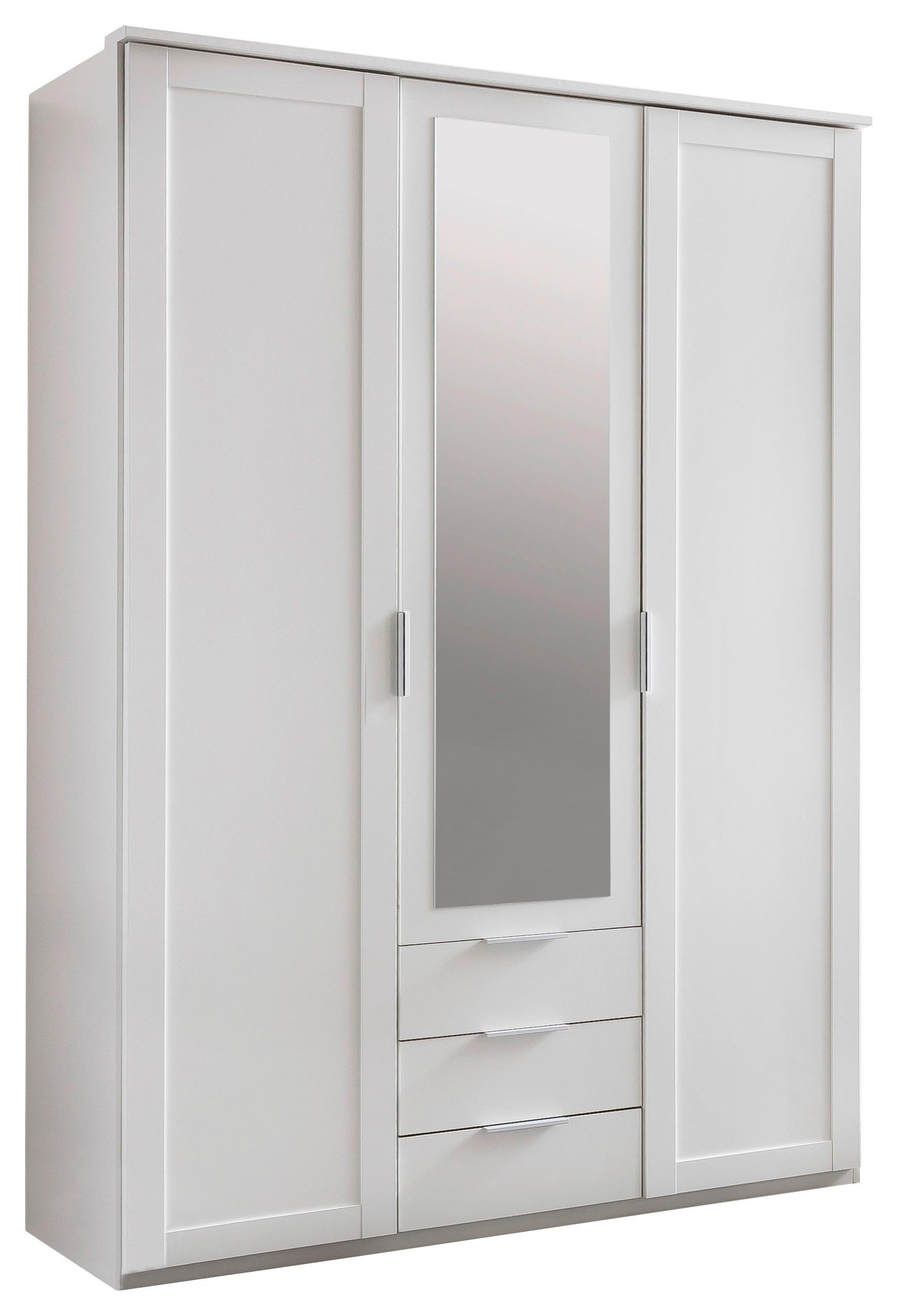 Ormar S Klasičnim Vratima Nadja - bijela/srebrne boje, Konvencionalno, staklo/drvni materijal (135/210/58cm) - Modern Living