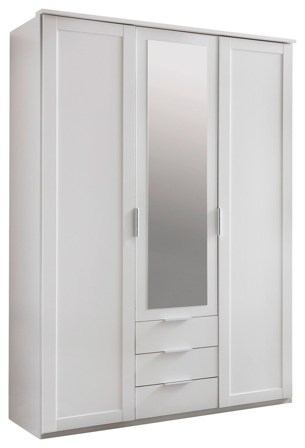 Ormar S Klasičnim Vratima Nadja - bijela/srebrne boje, Konvencionalno, staklo/drvni materijal (135/210/58cm) - Modern Living