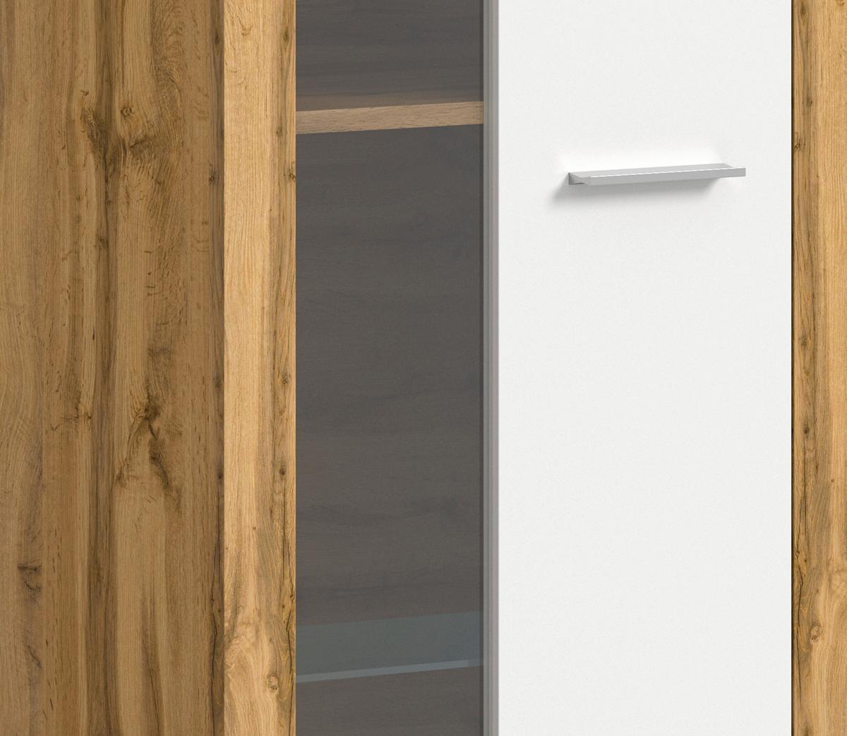ANSAMBLU MOBILIER CAMERA DE Z JAM - alb/stejar Wotan, Design, sticlă/material pe bază de lemn (235/159/35cm) - Modern Living