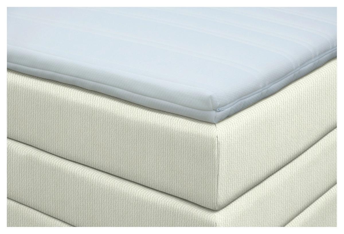 Boxspringbett London Elfenbein ca. 160x200cm - Chromfarben/Elfenbein, MODERN, Holz/Holzwerkstoff (160/200cm) - Premium Living