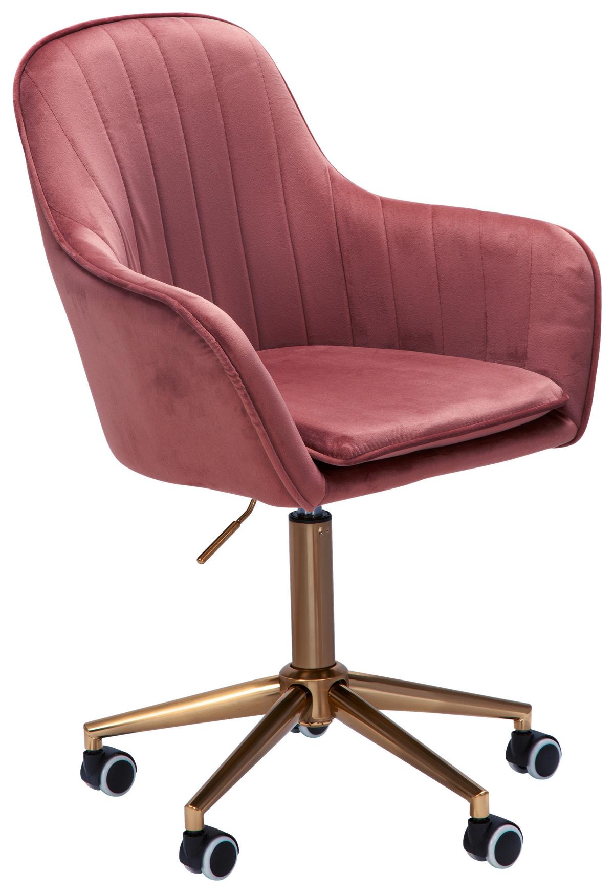 Drehstuhl SPM1.431 Rosa ca. 54x105x52cm - Goldfarben/Rosa, KONVENTIONELL, Kunststoff/Textil (54/105/52cm) - MID.YOU