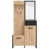 Előszobafal Oleron - fekete/Artisan tölgy, Modern, faalapú anyag (89,7/190,5/33,2cm)