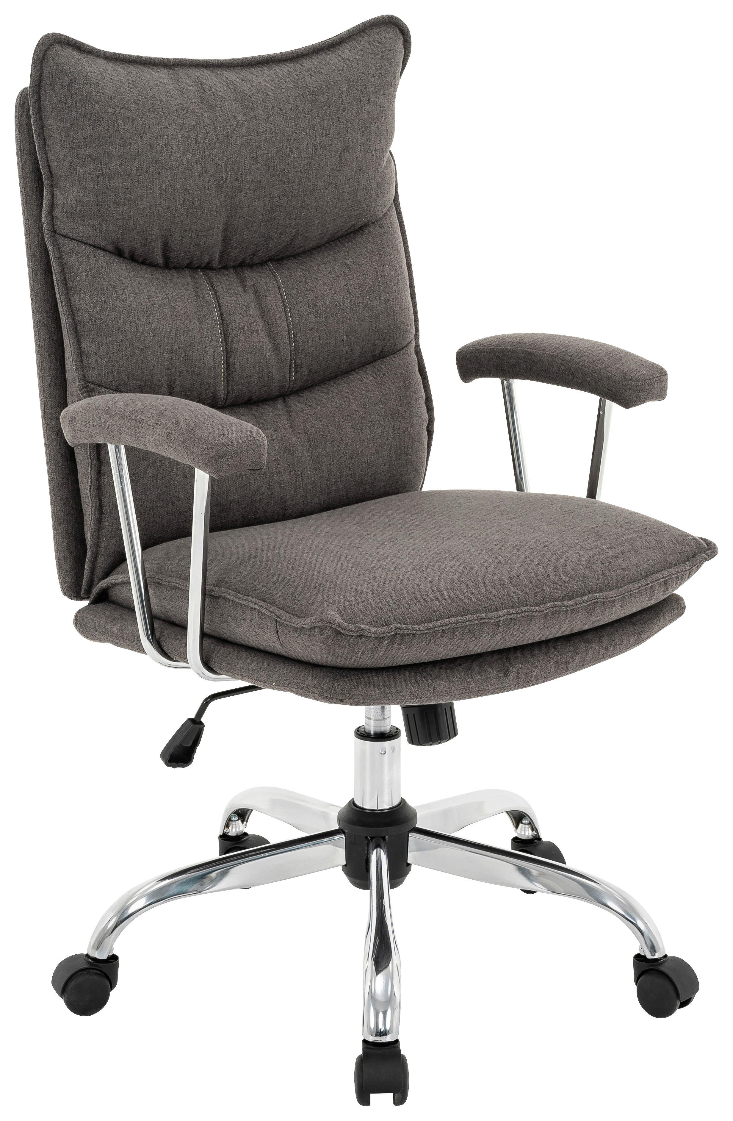 Scaun rotativ WIEN 2 - culoare crom/gri, Modern, metal/textil (61/96-104/66cm) - Modern Living