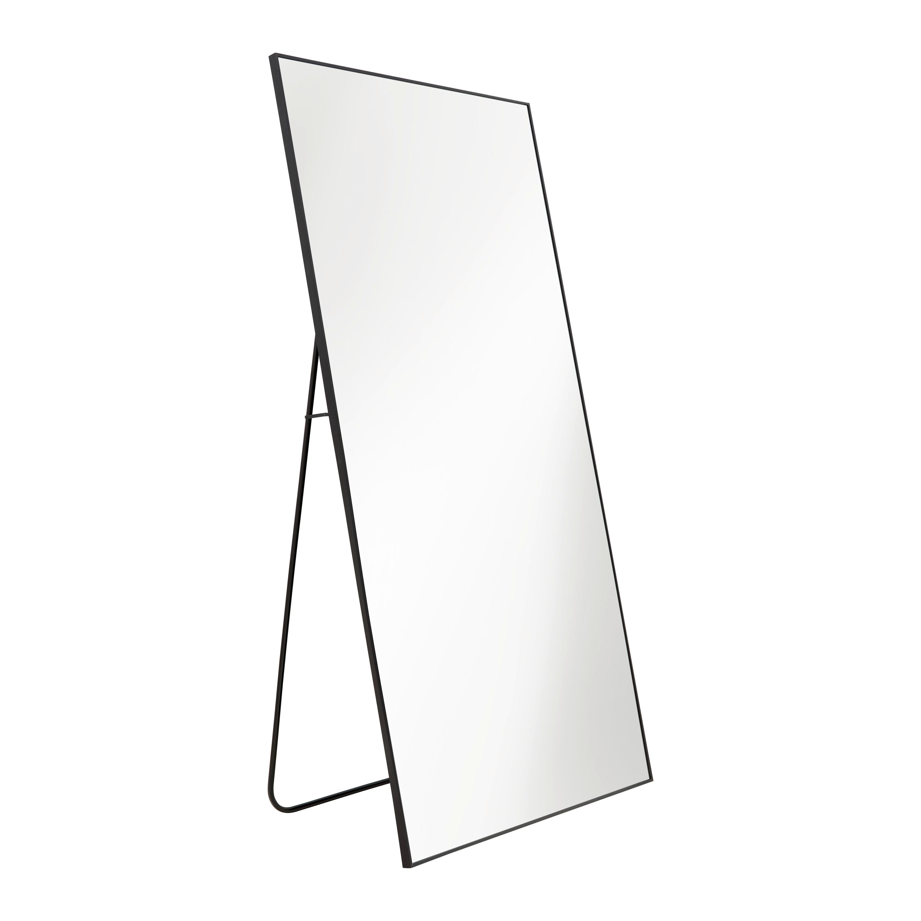 Stand/Wandspiegel Britt Schwarz - Schwarz, MODERN, Glas/Metall (100/200cm) - Mömax