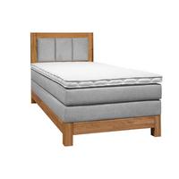Boxspringbett Carolina Eiche/Grau ca. 120x200cm - Eichefarben/Beige, KONVENTIONELL, Holz/Textil (120/200cm) - ecoTree