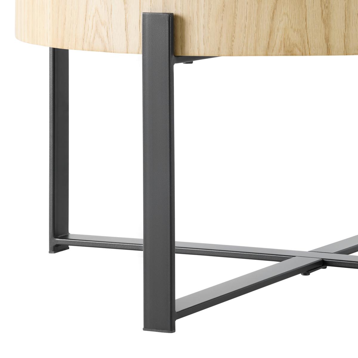 Couchtisch Runner Schwarz/Eiche - Eichefarben/Schwarz, Design, Holz/Holzwerkstoff (80/42cm) - Mömax
