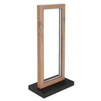 LED-Tischleuchte Mandera Schwarz/Braun max. 12 Watt - Dunkelbraun/Opal, KONVENTIONELL, Holzwerkstoff/Kunststoff (25/15/52,5cm) - Globo