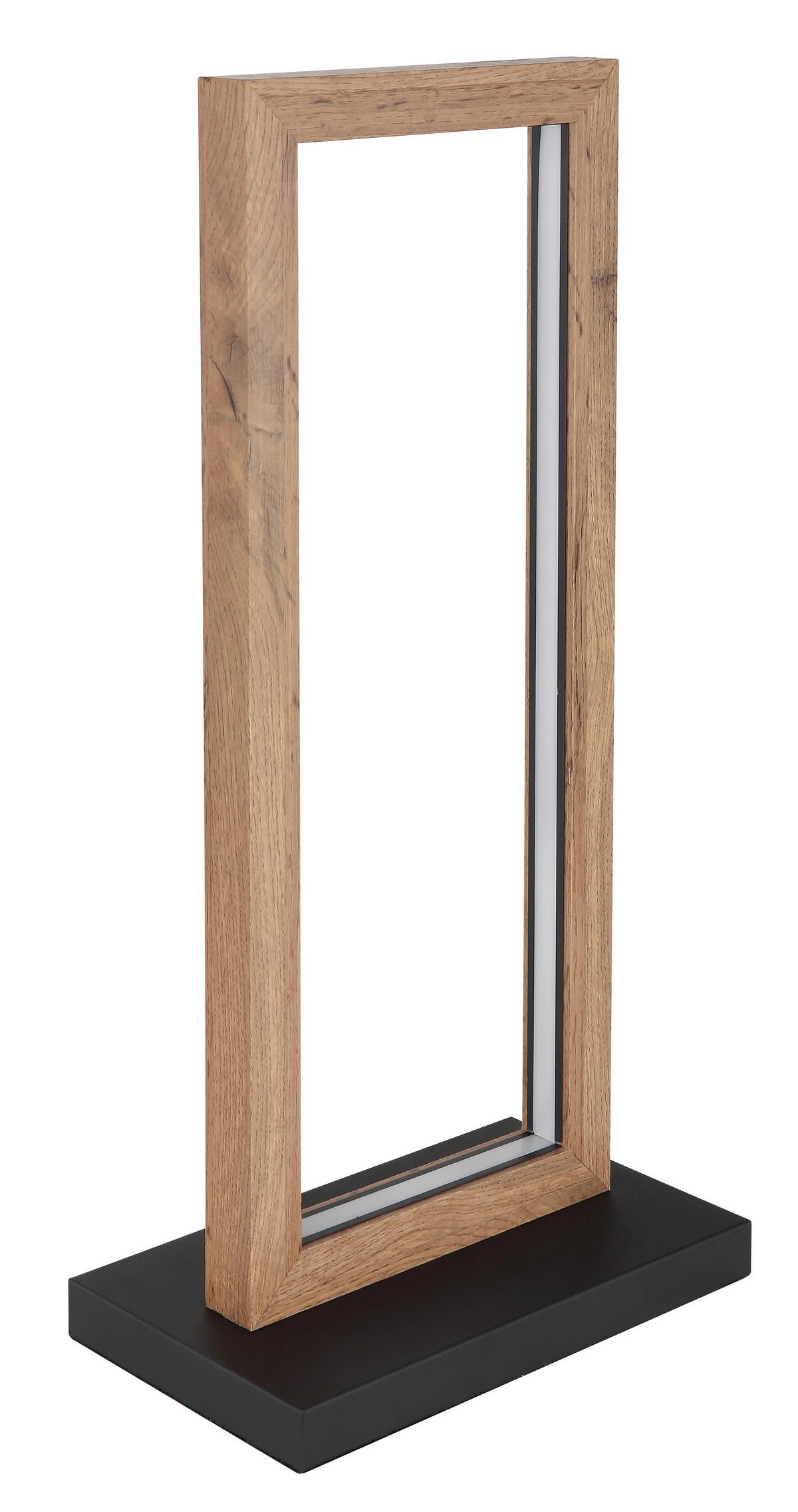 LED-Tischleuchte Mandera Schwarz/Braun max. 12 Watt - Dunkelbraun/Opal, KONVENTIONELL, Holzwerkstoff/Kunststoff (25/15/52,5cm) - Globo