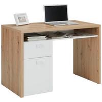 Masă de scris LAGO - alb/culoare lemn stejar, Modern, material pe bază de lemn (110/76,5/60cm) - Mömax