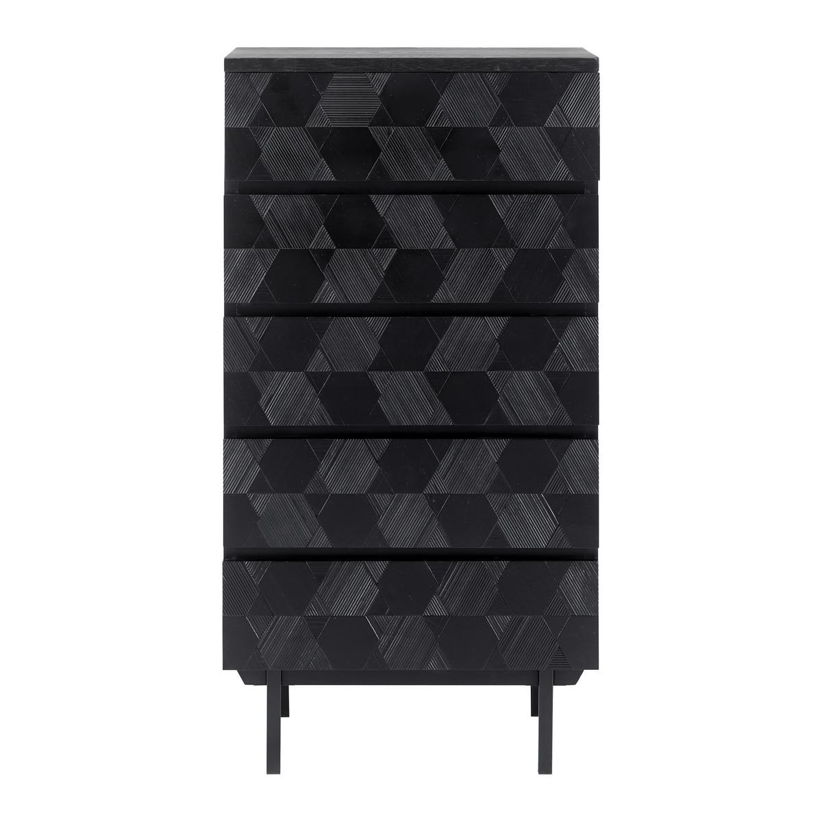 Kommode Roma ca. 54x130 cm MDF Schwarz - Schwarz, MODERN, Holz/Metall (54/103/39cm) - Bessagi Home