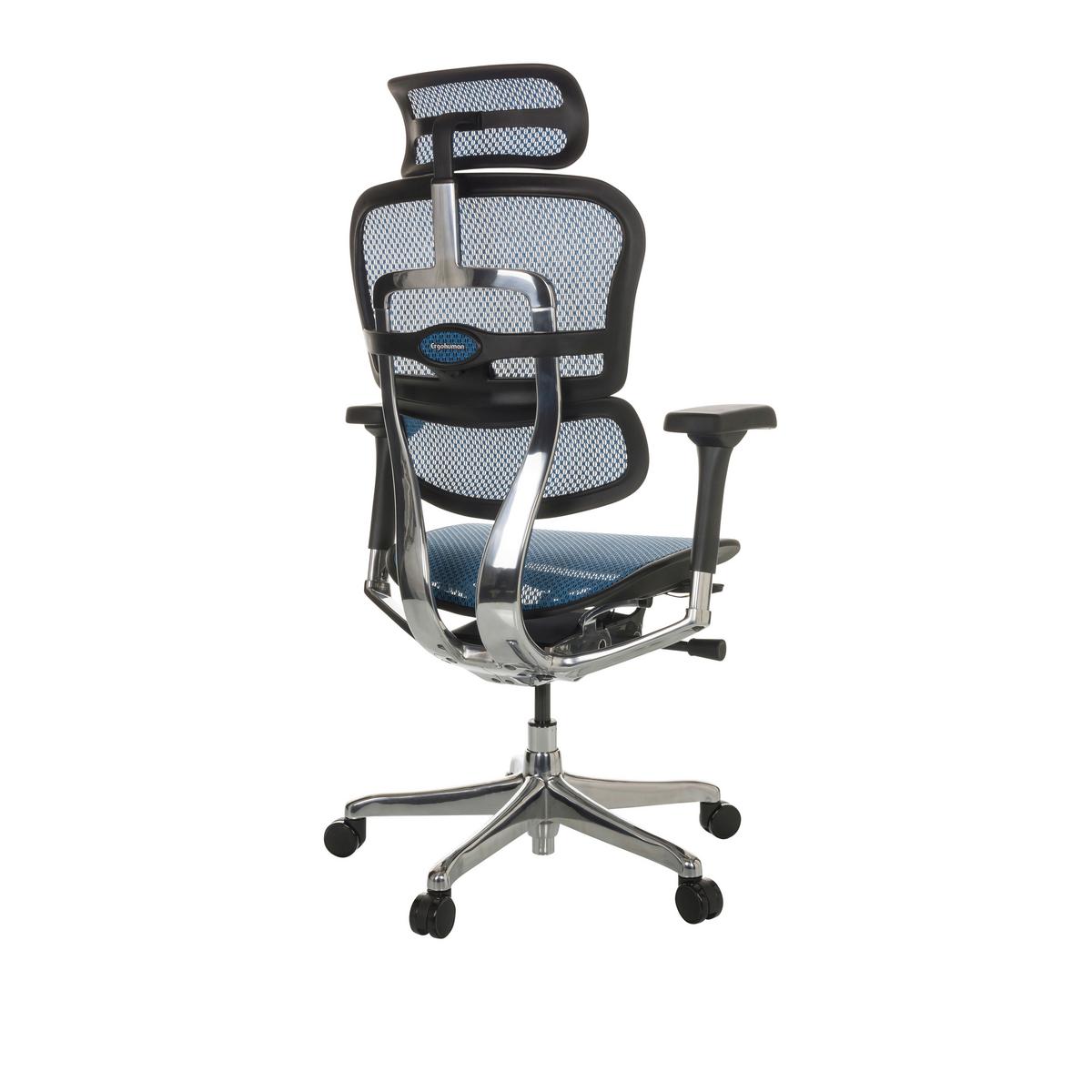 Pisarniški Stol Ergohuman I, Modra - modra/srebrne barve, Basics, kovina/umetna masa (69/119-144/65cm) - MID.YOU