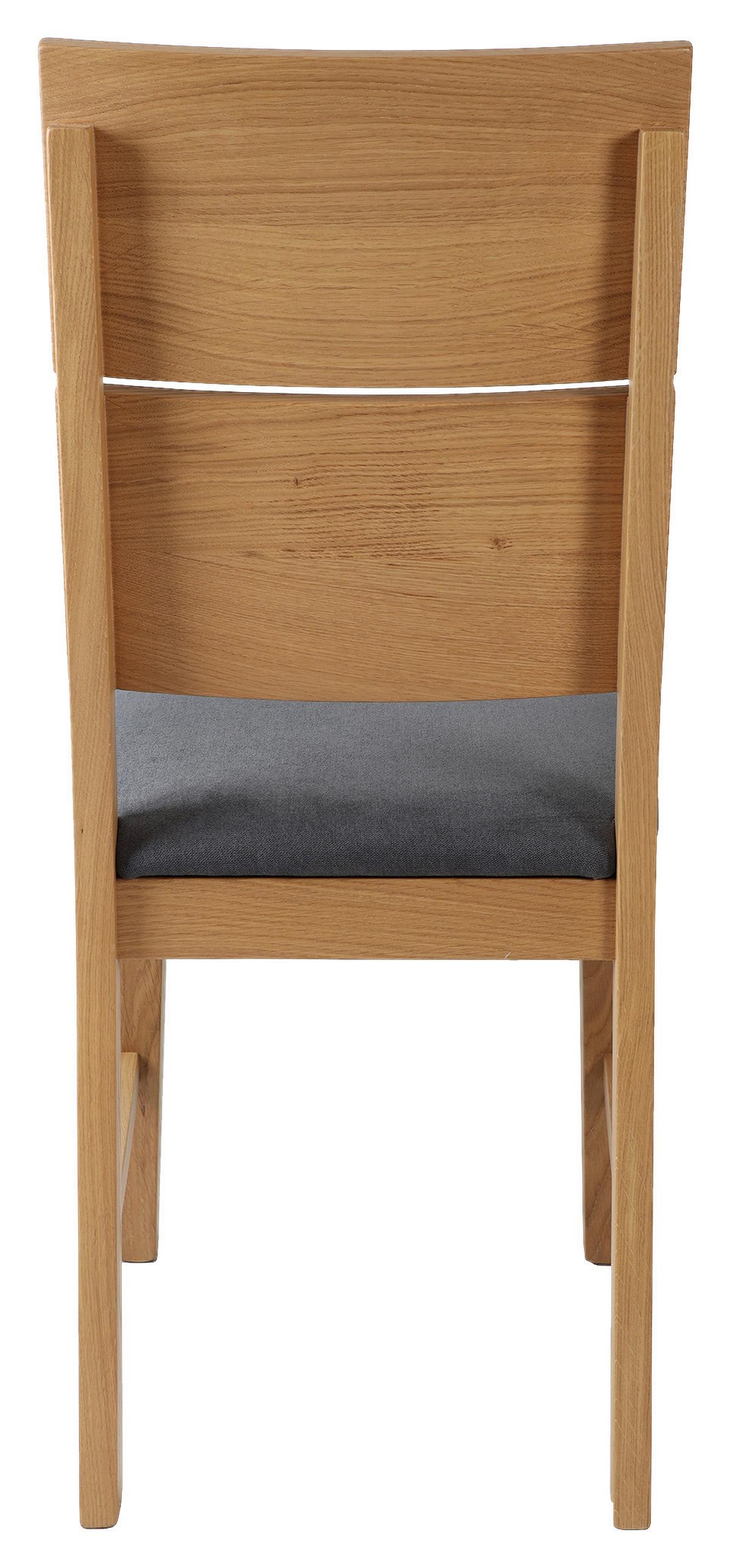 KRZESŁO PETER DĄB - kolor dębowy/szary, Modern, tkanina/drewno (43/94,5/61cm) - Livetastic