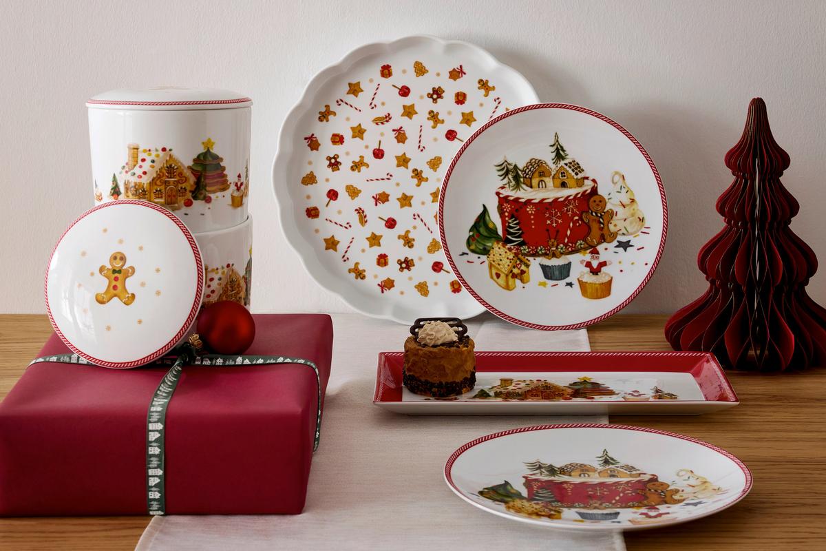 Keksdose XMAS-Ginger Rot/Weiß ca. 36x18,5cm - Rot/Weiß, KONVENTIONELL, Keramik (36/18,5/2,7cm) - Mömax