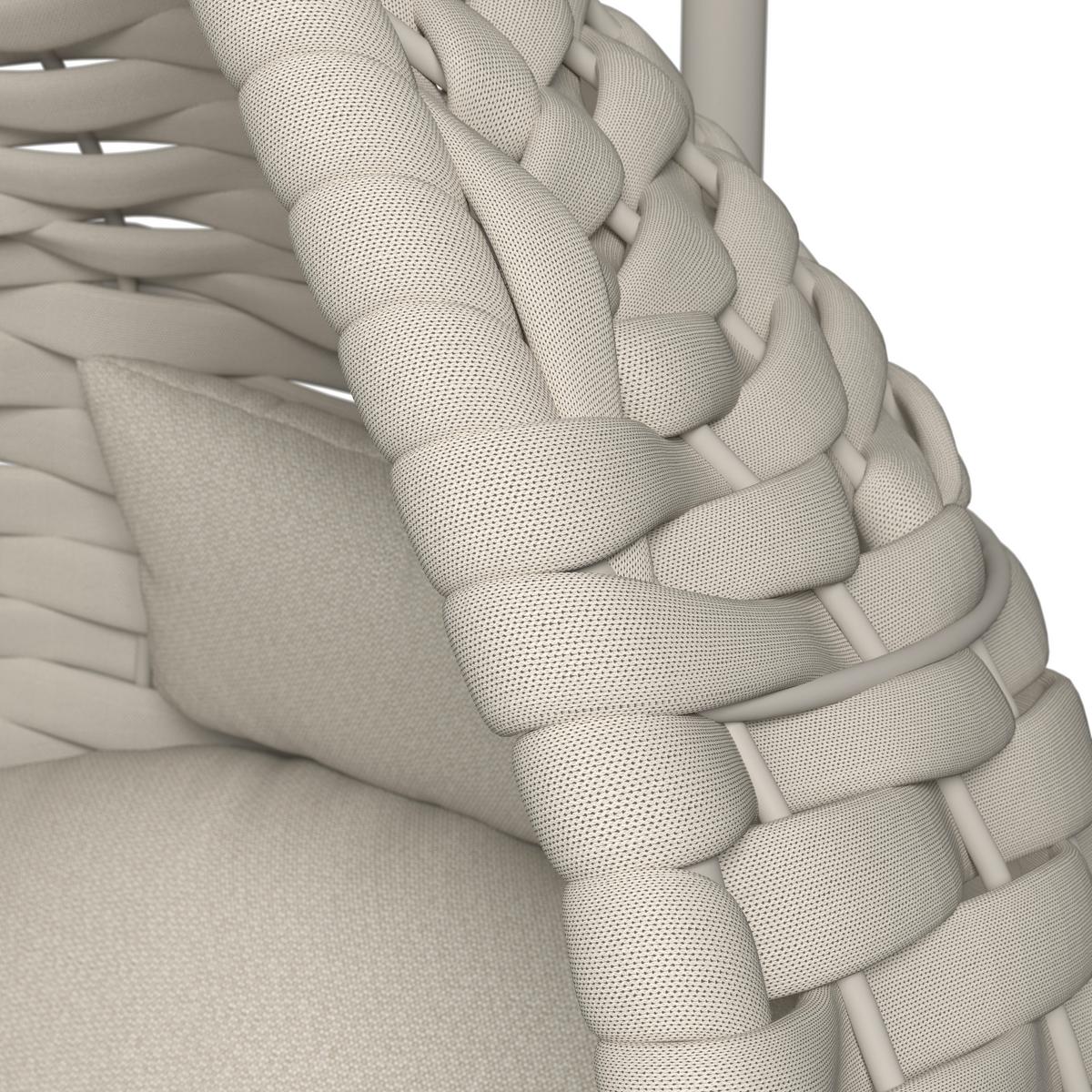 Hängesessel Sasa Creme Outdoorstoff/Metall/Kunststoff - Creme, MODERN, Kunststoff/Textil (115/200/118cm) - Bessagi Garden