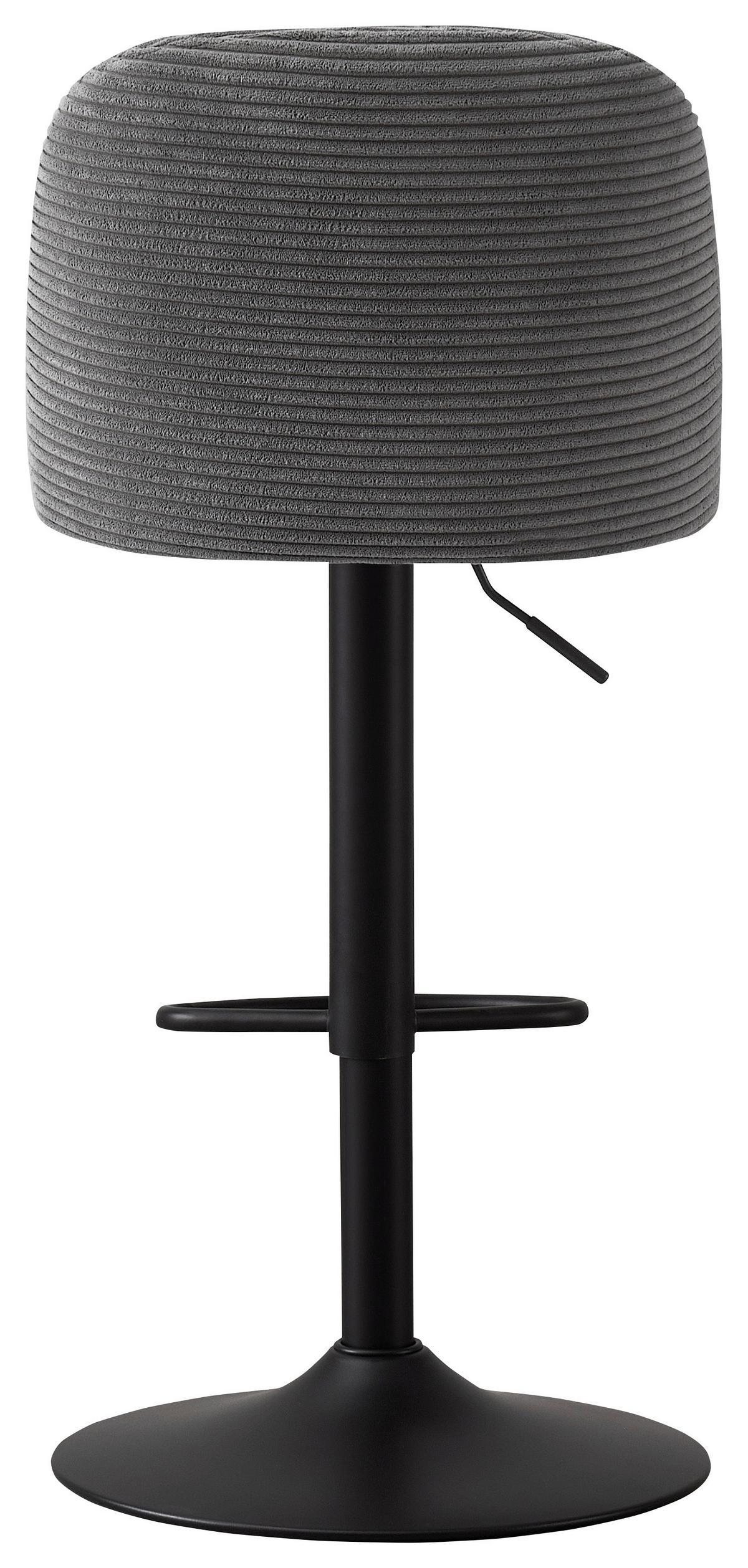 STOŁEK BAROWY JAMES - czarny/ciemnoszary, Design, metal/tkanina (46/90-112/50cm) - Xora