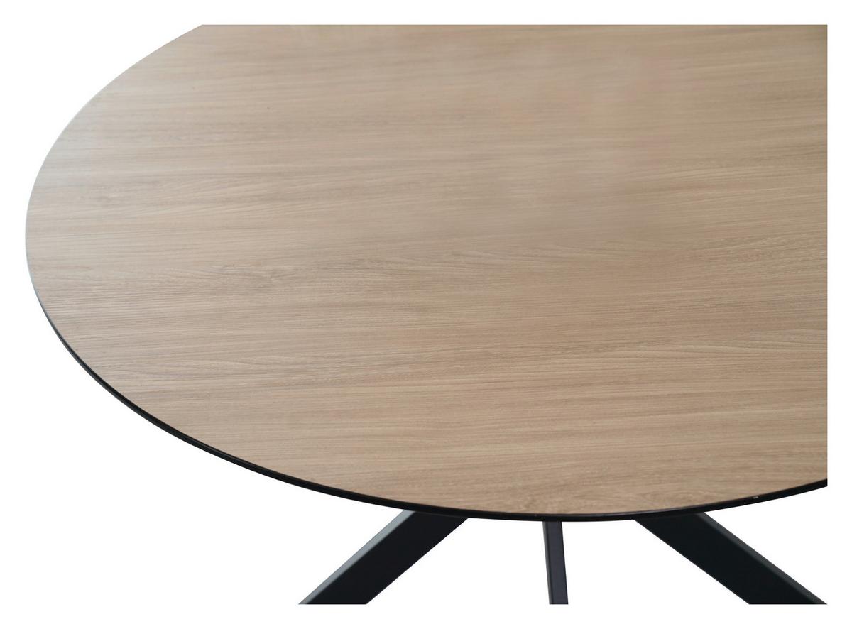 Jedilna Miza Amar, Barva Hrasta, Črna, Ø 110cm - črna/barve hrasta, Konvencionalno, kovina/leseni material (110/75cm) - P & B