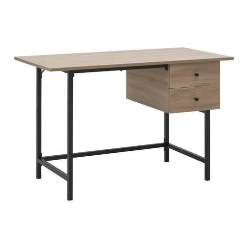 Schreibtisch Donetta Walnuss MDF ca. 120x60 cm - Walnussfarben/Schwarz, MODERN, Kunststoff/Metall (120/60/75cm) - Bessagi Home