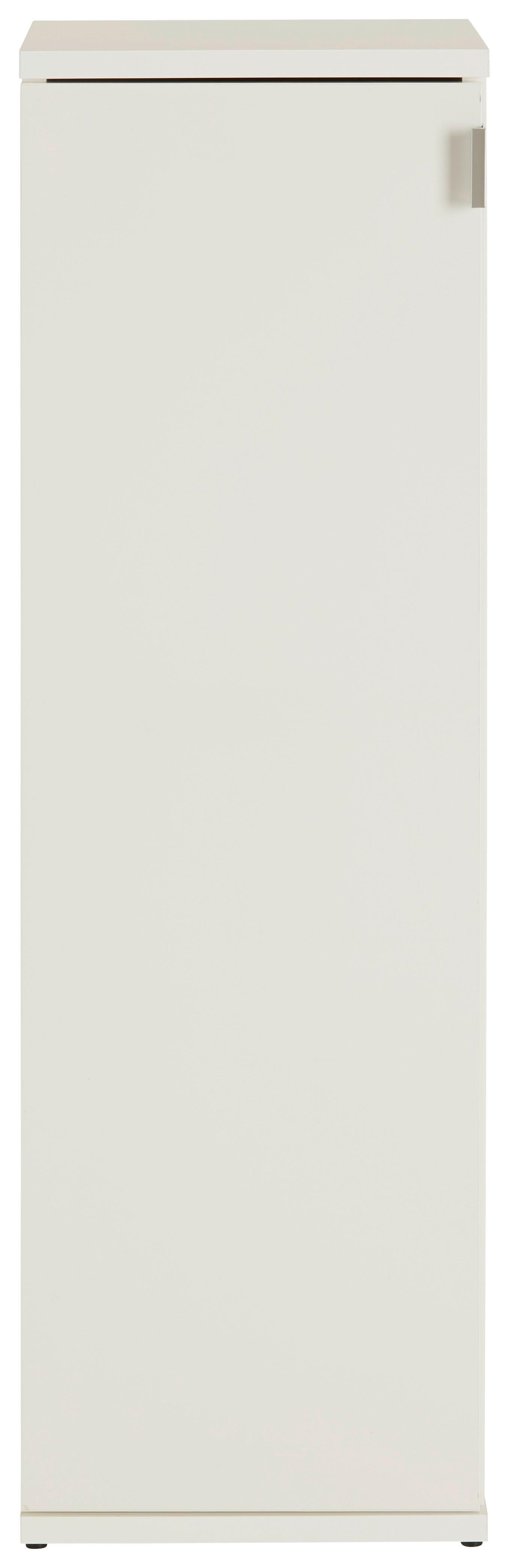 Schuhschrank in Weiß - Chromfarben/Weiß hochglanz, MODERN, Holzwerkstoff/Metall (30/99/34cm) - Modern Living