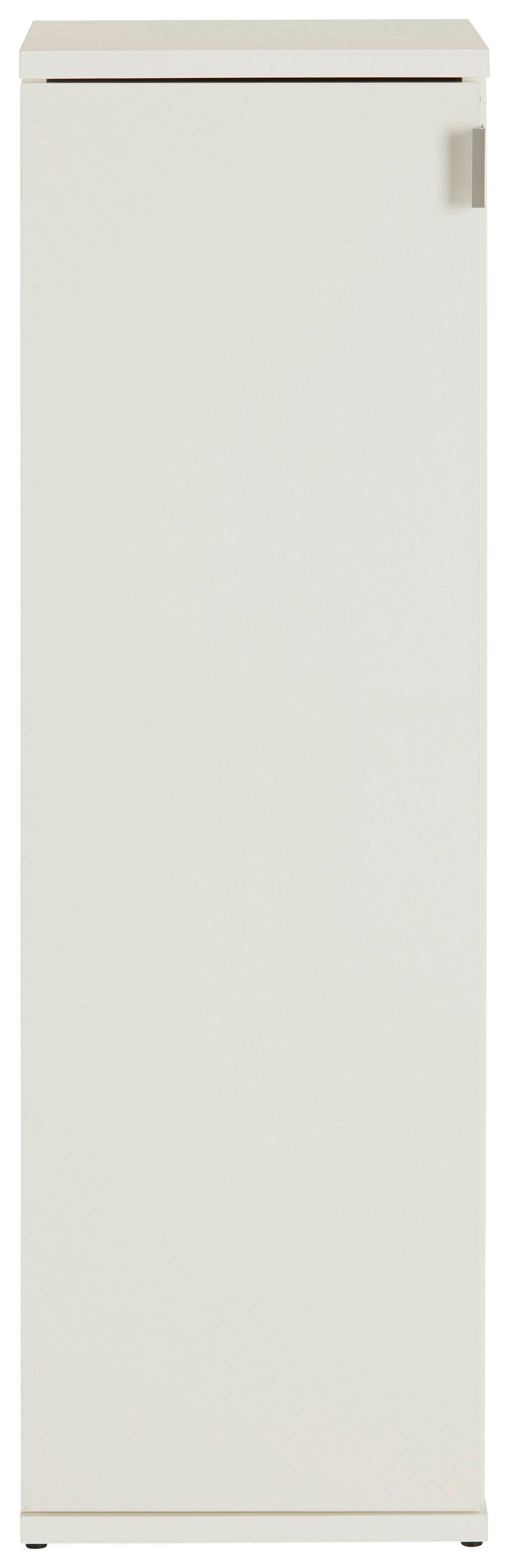 Schuhschrank in Weiß - Weiss Hochglanz/Chromfarben, Modern, Holzwerkstoff/Metall (30/99/34cm) - Mömax