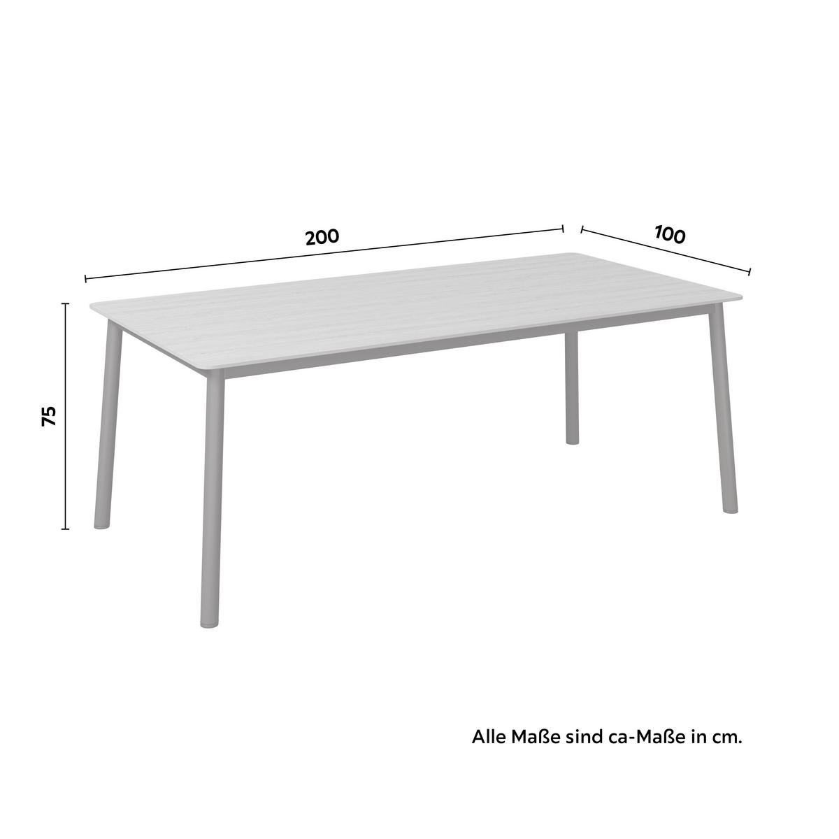 Vrtna Miza Jannis, Aluminij, 200x100 - naravne barve/antracit, Moderno, kamen/kovina (200/100/75cm) - Mömax