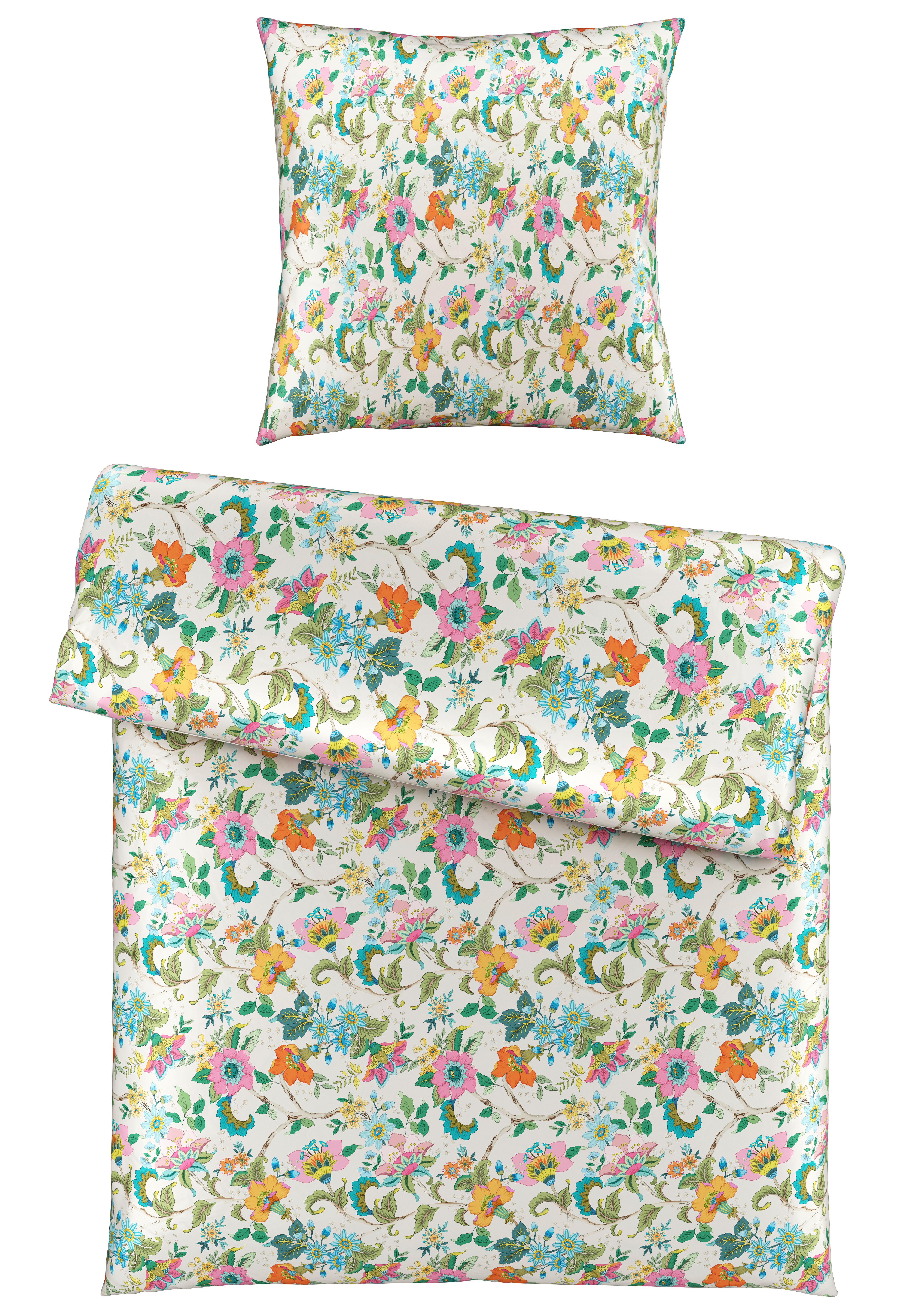 Bettwäsche Kamia Allover Rosa/Pink/Türkis ca. 135x200cm - Türkis/Rosa, ROMANTIK / LANDHAUS, Textil (135/200cm) - Mömax