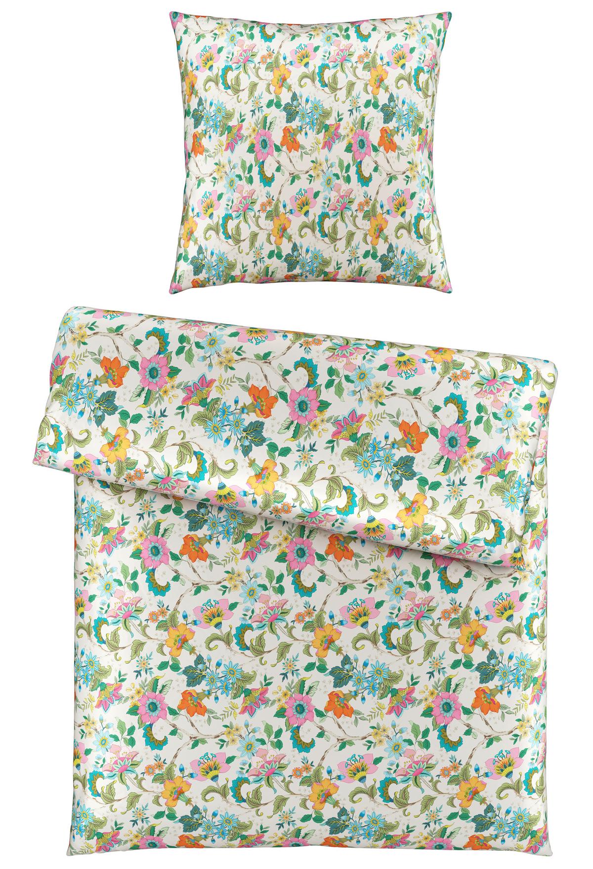 Bettwäsche Kamia Allover Rosa/Pink/Türkis ca. 135x200cm - Türkis/Rosa, ROMANTIK / LANDHAUS, Textil (135/200cm) - Mömax