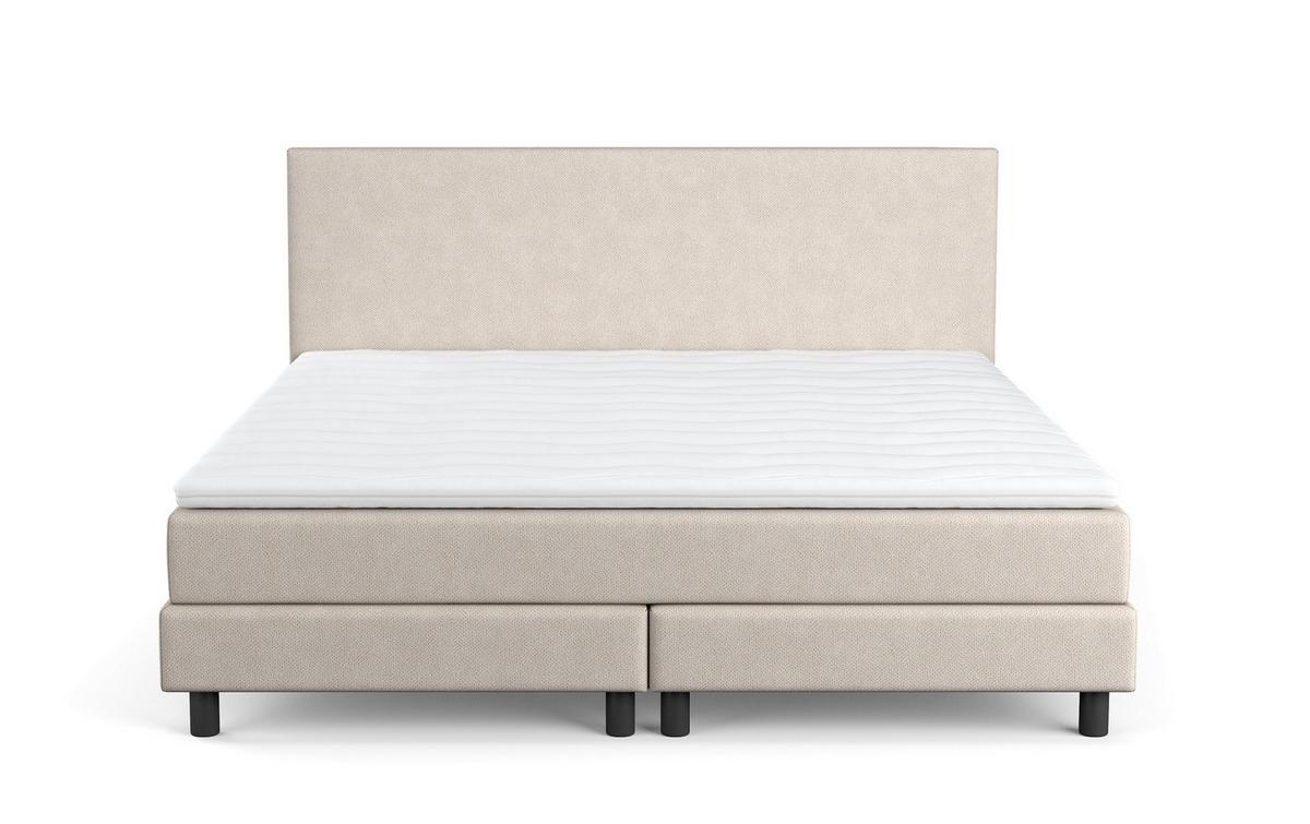 Box Ágy Andorra Bxb - bézs/bükkszínű, Modern, faalapú anyag/textil (160/200cm)