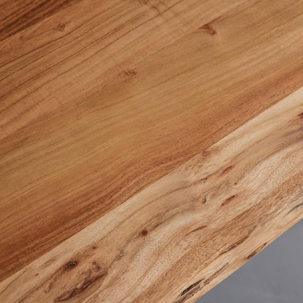 Schreibtisch Bali in Akazie - Schwarz/Akaziefarben, MODERN, Holz/Metall (115/92/60cm) - Premium Living