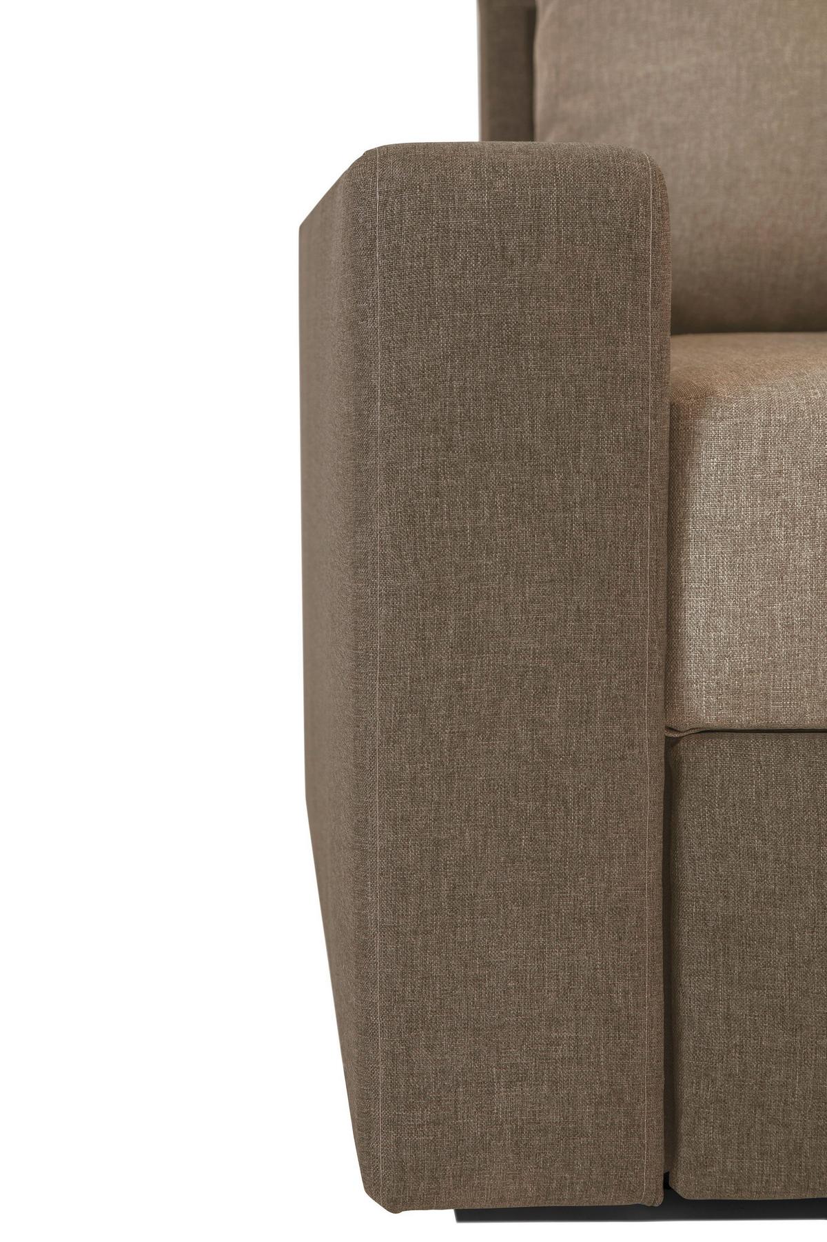 Sedežna Garnitura Atlanta, Z Ležiščem - črna/rjava, Moderno, tekstil (230/160cm) - Modern Living