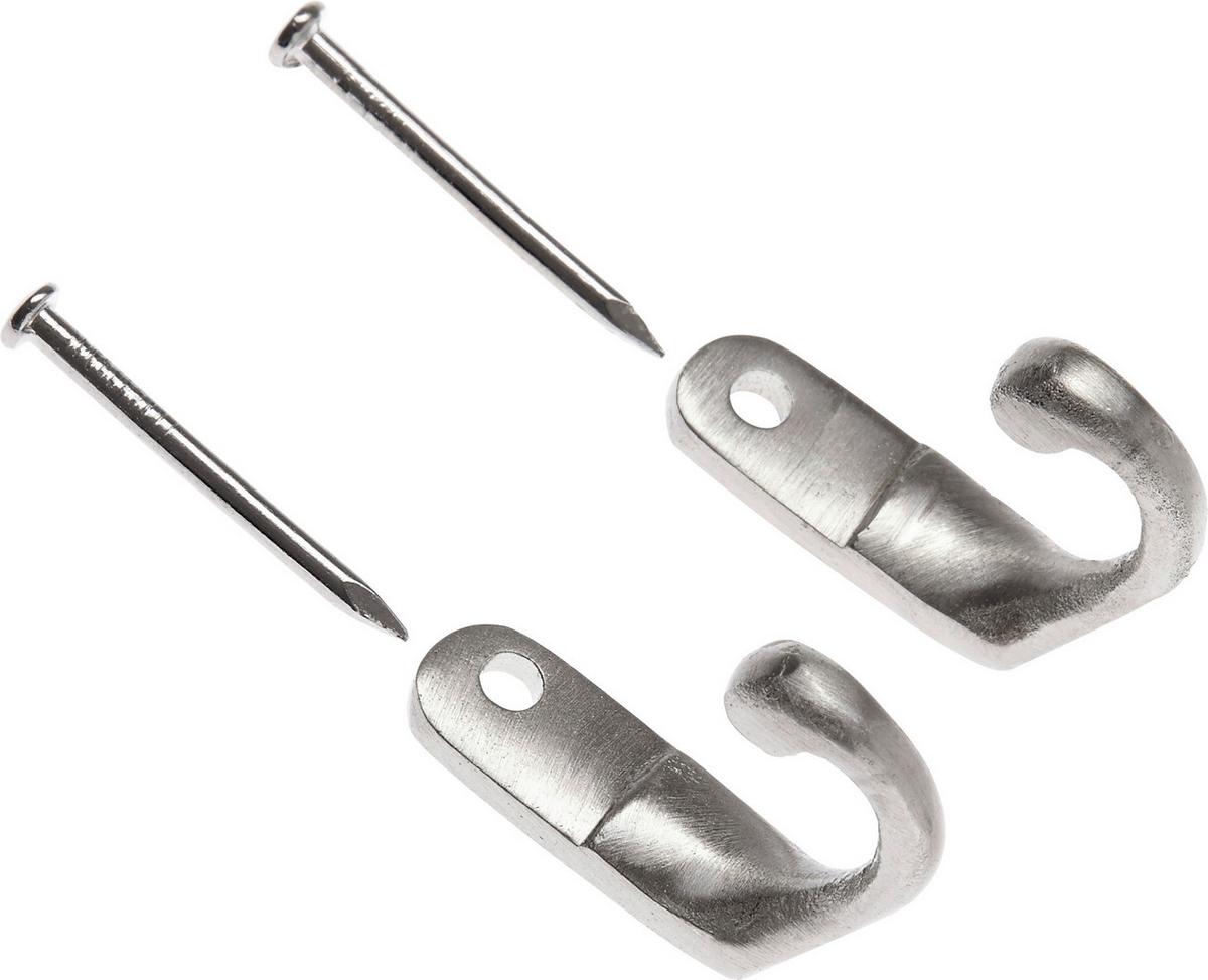 Raffhaken Piccolo Edelstahl, 2er Pack - Edelstahlfarben, Metall (2,5/2,9cm) - Modern Living