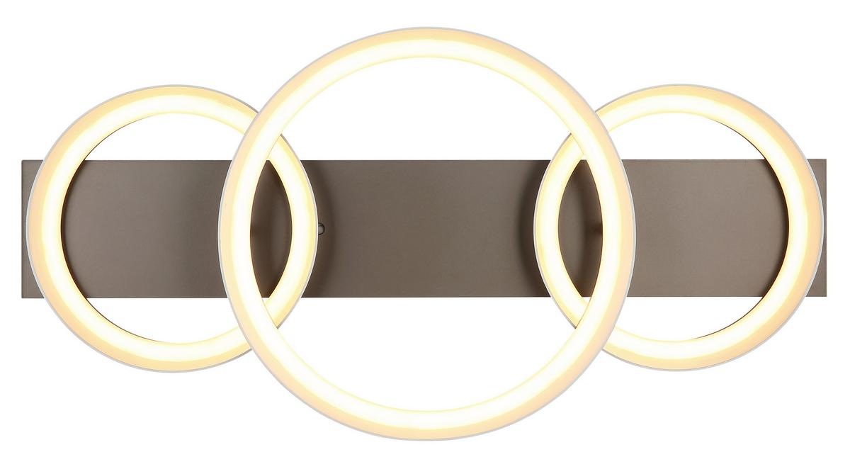 Led Stropna Svjetiljka Syrakus - smeđa/opalna, Design, metal/plastika (70/35/12cm) - Globo