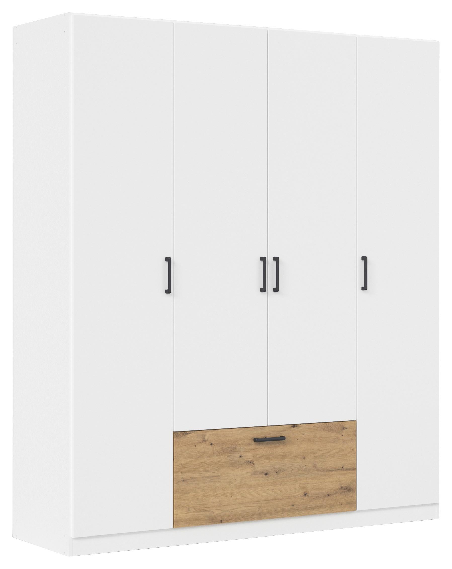 Omara Za Oblačila Bari, Bela, Barva Hrasta - siva/bela, Basics, kovina/leseni material (181/210/54cm) - Boxxx
