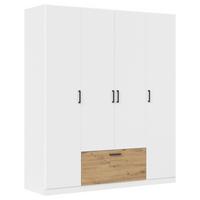 Omara Za Oblačila Bari, Bela, Barva Hrasta - siva/bela, Basics, kovina/leseni material (181/210/54cm) - Boxxx