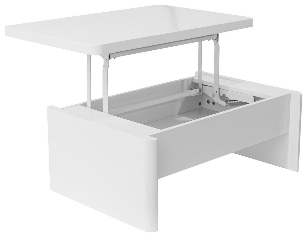 STOLIK KAWOWY NANCY - biały, Konventionell, materiał drewnopochodny/metal (90/60/38-63cm) - Xora