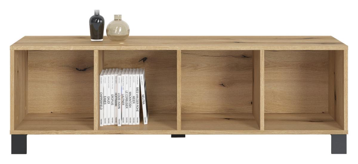 Regal Lugo Eichefarben - Schwarz, Modern, Holzwerkstoff/Kunststoff (135/43,2/34,4cm) - Mömax