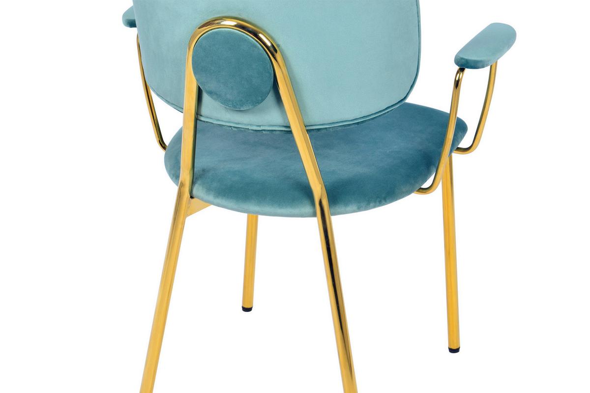 STUHL-SET GISELLE 225 - Goldfarben/Mintgrün, Design, Kunststoff/Metall (63/80/51cm) - Kayoom