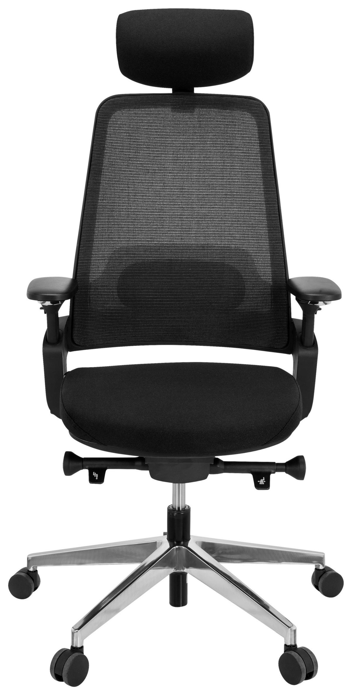 Pisarniški Stol Bracio, Črna - srebrne barve/črna, Basics, kovina/umetna masa (62/120/58cm) - MID.YOU